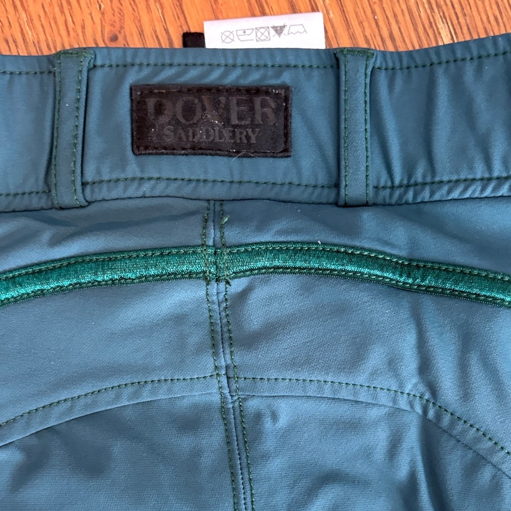 Dover Women's Green Riding Pants Knee Patch Breech size 24 - Picture 2 of 5